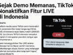 TikTok Nonaktifkan Fitur LIVE di Indonesia