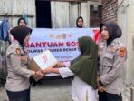 Polwan Polres Bener Meriah Membawa Kepedulian Untuk Korban Kebakaran