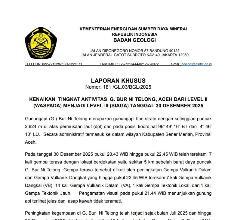 Gunung Burni Telong Siaga