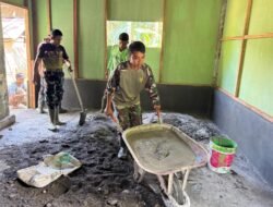 Rumah RTLH TMMD di Jeumpa Sikureng Masuki Tahap Pemasangan Dinding dan Cor Lantai